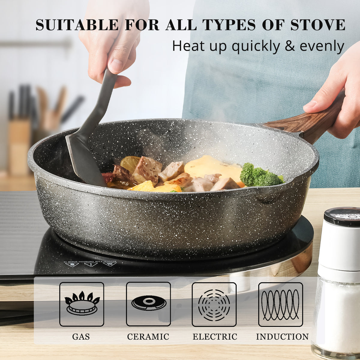 Sensarte Starlight Series Deep Frying Pan with Lid