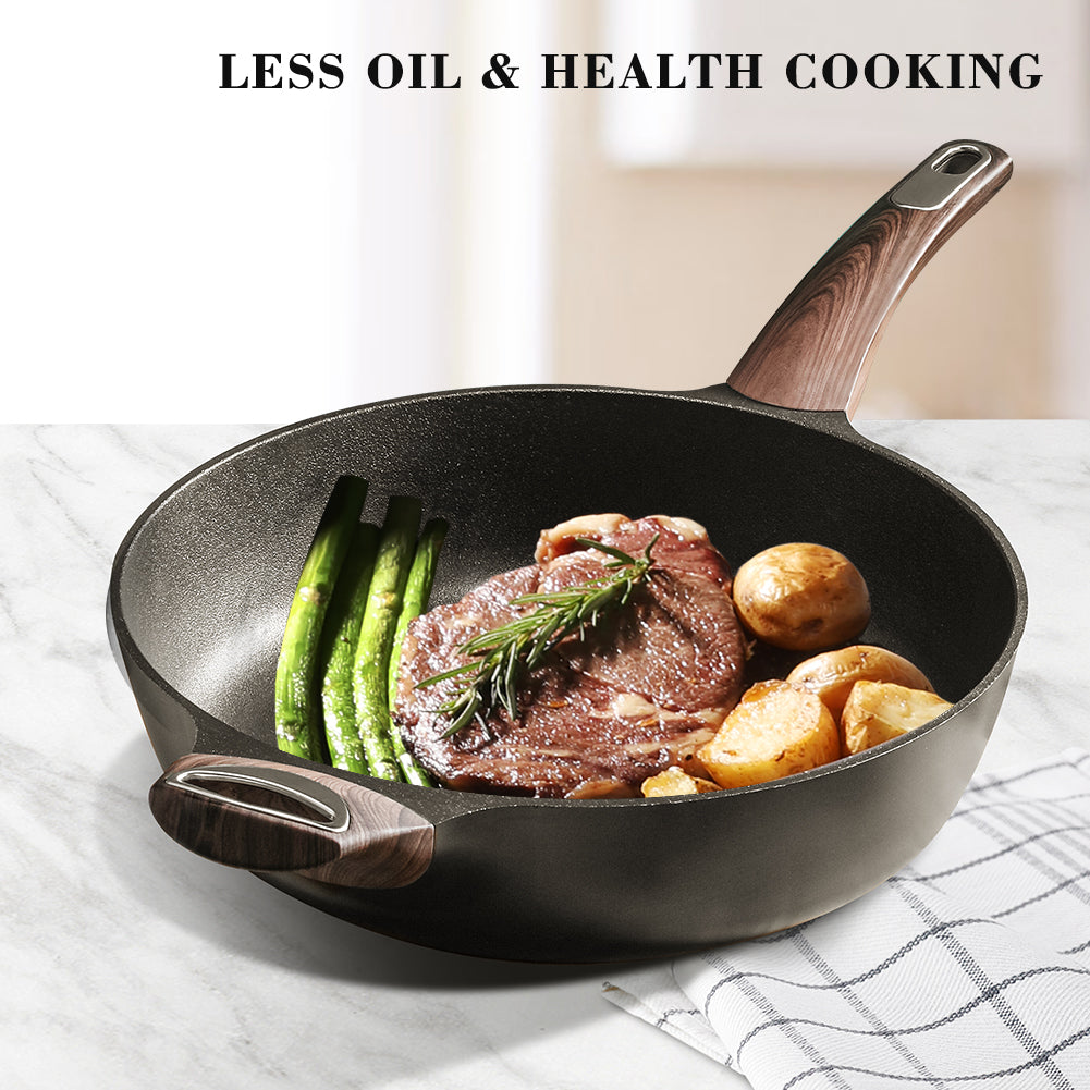 SENSARTE Sensarte 10-Inch Nonstick Frying Pan Skillet, Swiss Granite  Coating Omelette Pan, Healthy Stone Cookware Chefs Pan, PFOA Free